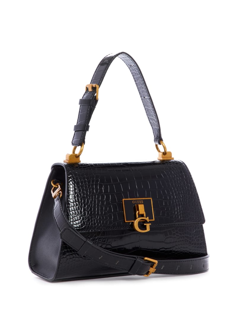 Guess Stephi-Handle Flap Women's Satchel Bags Black | 4582-URSVW