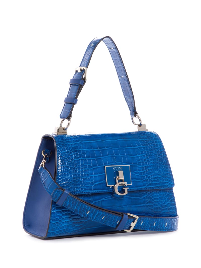 Guess Stephi-Handle Flap Women's Satchel Bags Blue | 7235-AJOIG