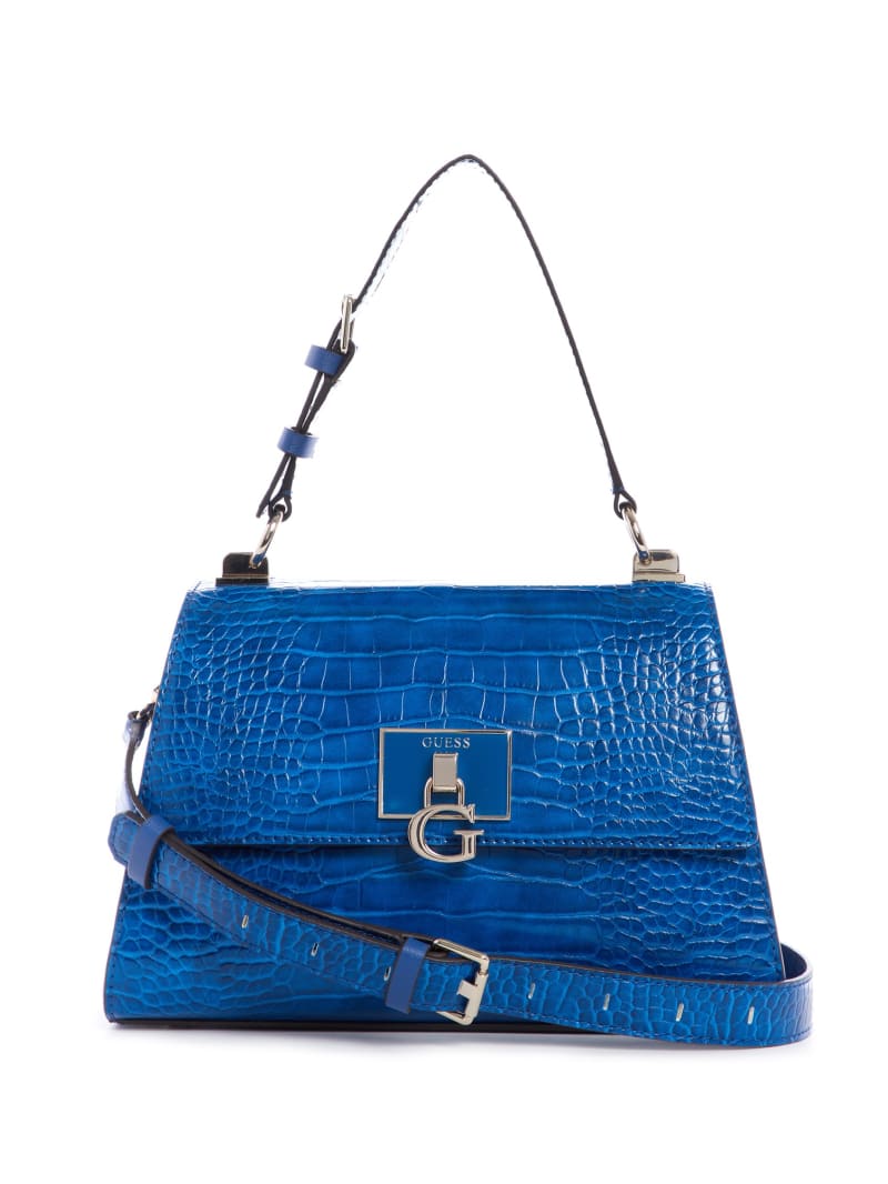 Guess Stephi-Handle Flap Women\'s Satchel Bags Blue | 7235-AJOIG