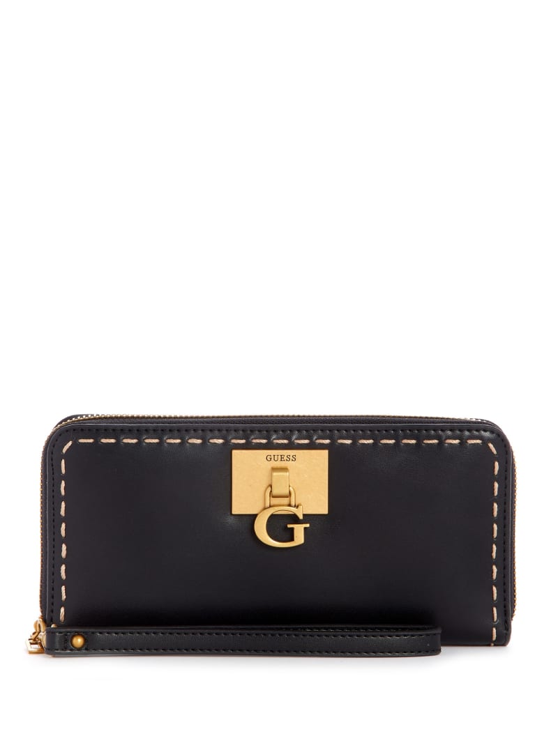 Guess Stephi Large Zip-Around Women\'s Wallets Black | 3791-EUYXL