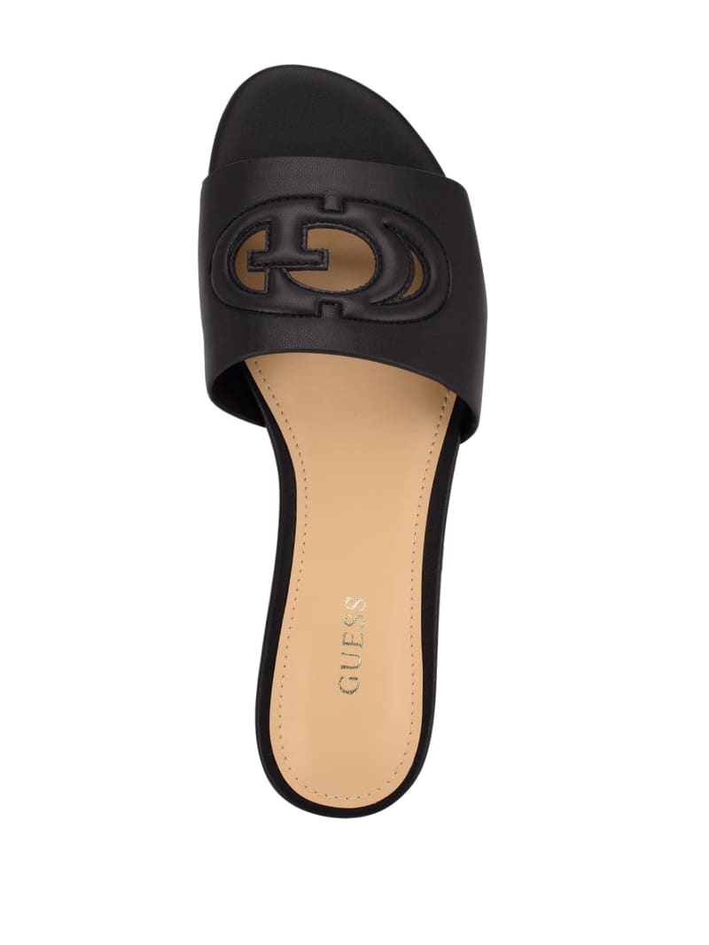 Guess Tashia Logo Women's Slides Black | 4170-AJYDM