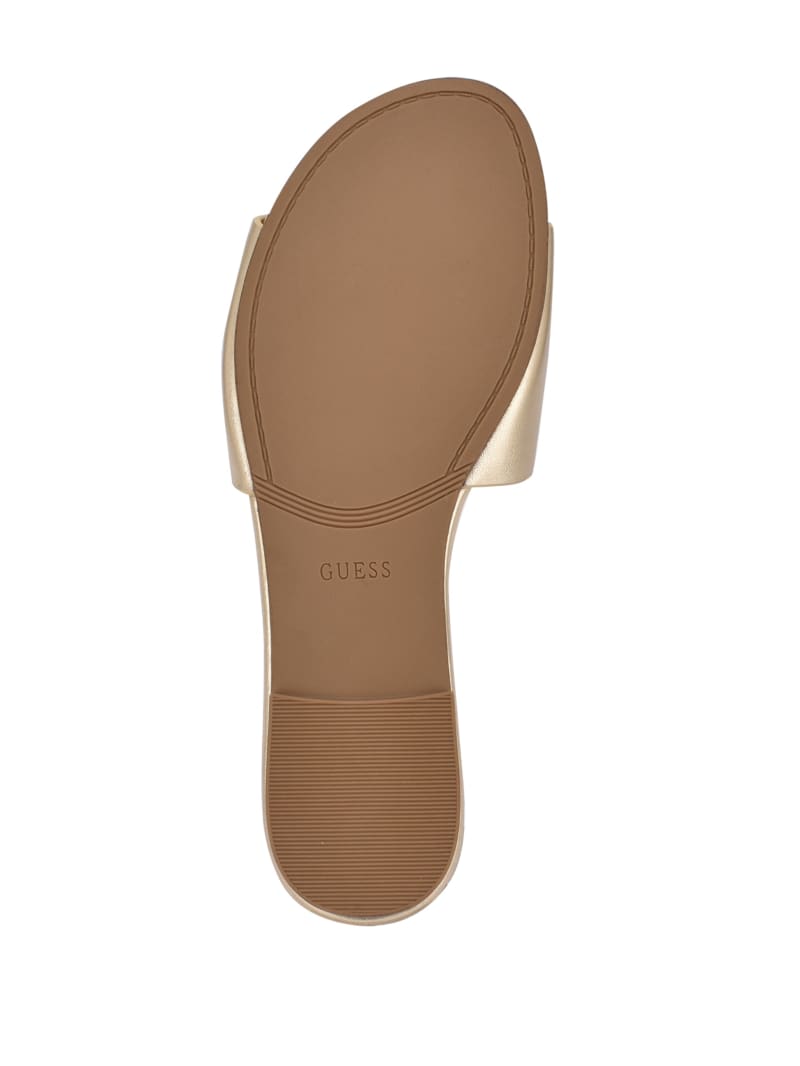 Guess Tashia Logo Women's Slides Gold | 6328-RANHS