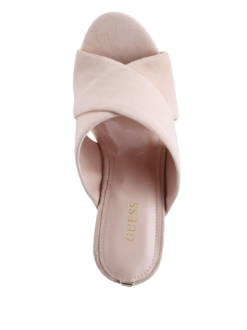 Guess Teisha Crisscross Women's Wedges Light Pink | 6923-KIHMU