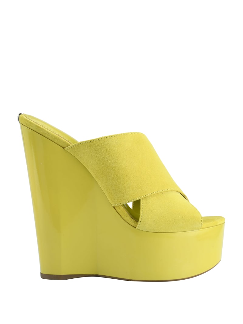 Guess Teisha Crisscross Women's Wedges Yellow | 3702-LGKOX