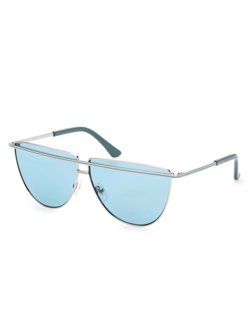 Guess Top Bar Aviator Women's Sunglasses Silver / Blue | 2135-HUWNZ