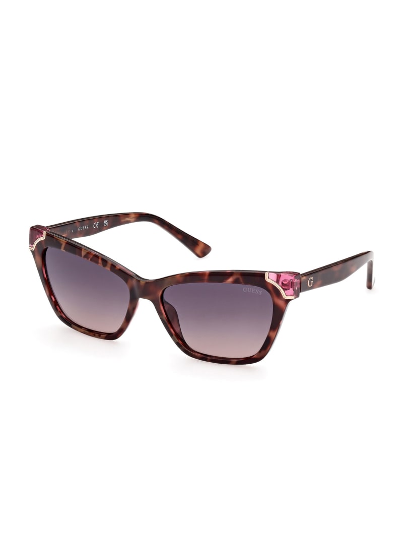 Guess Tortoise Plastic Square Women's Sunglasses Pink | 7968-CYOVU