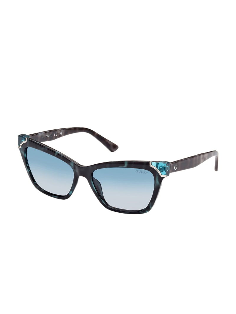 Guess Tortoise Plastic Square Women's Sunglasses Blue | 8927-RLIUC