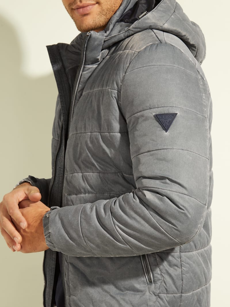 Guess Treated Puffer Men's Jackets Grey | 0397-WVISP