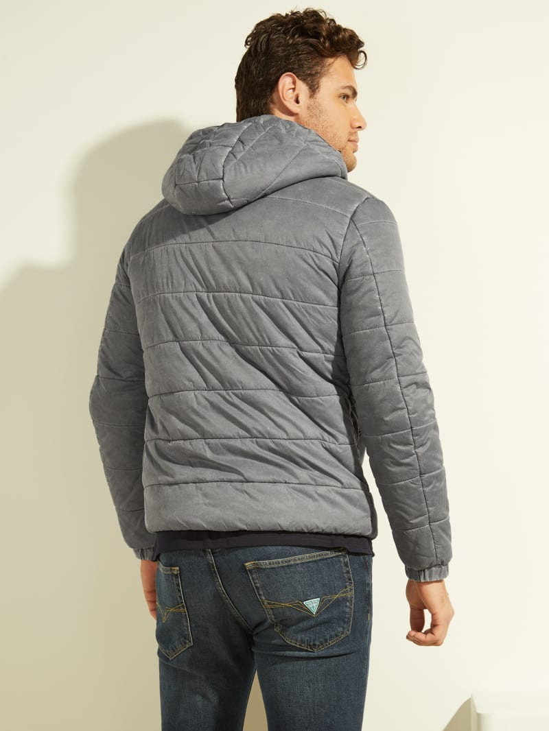 Guess Treated Puffer Men's Jackets Grey | 0397-WVISP