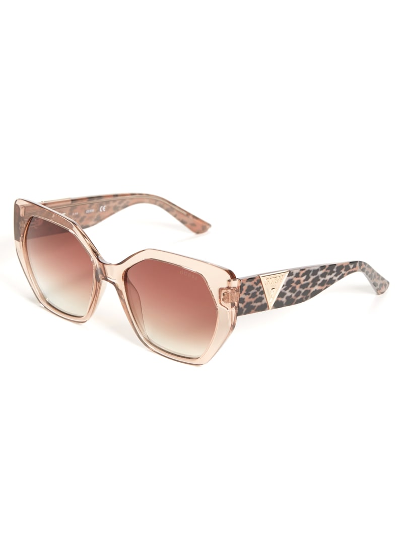 Guess Triangle Geometric Women's Sunglasses Beige | 9604-QYJDT