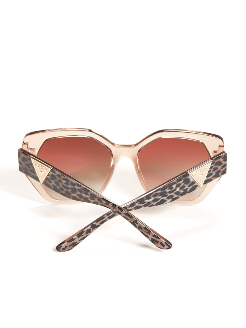 Guess Triangle Geometric Women's Sunglasses Beige | 9604-QYJDT