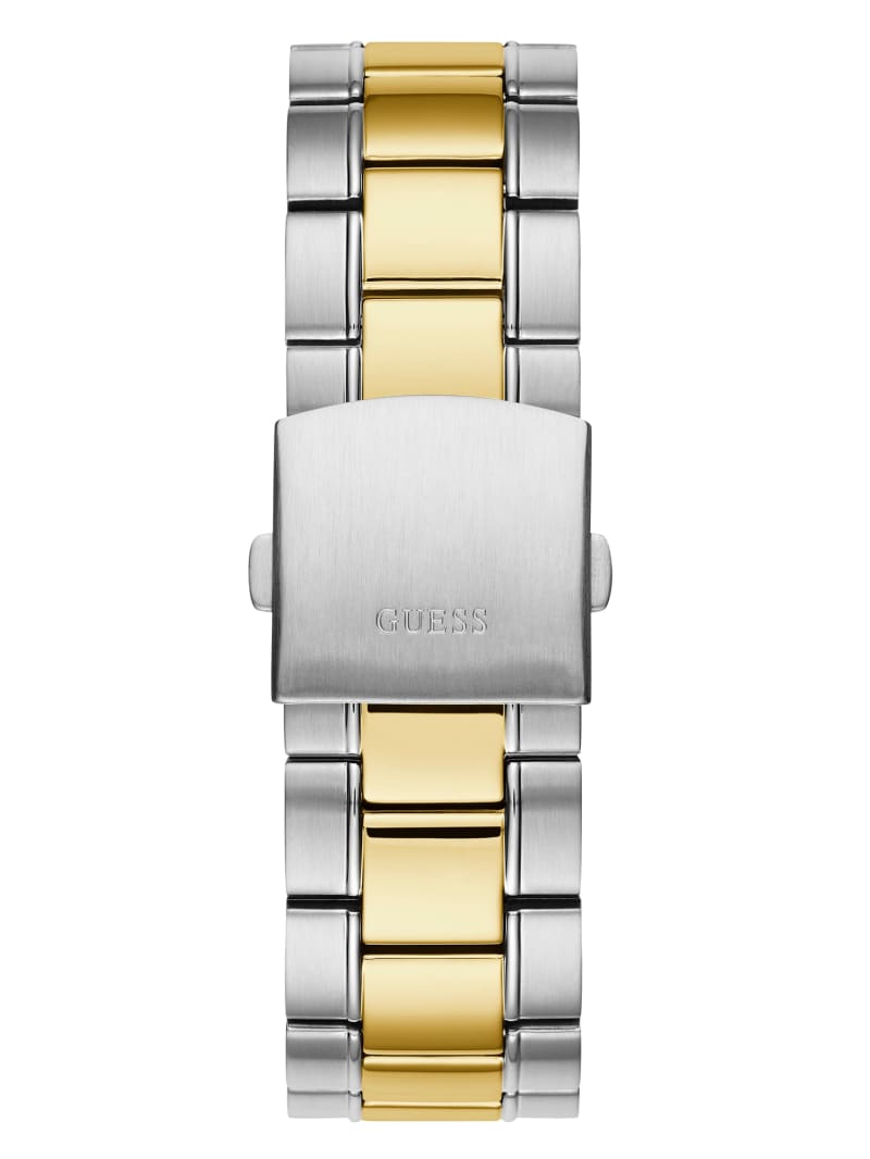 Guess Two-Tone Metal And Green Dial Analog Men's Watches Silver | 6972-AGTSV