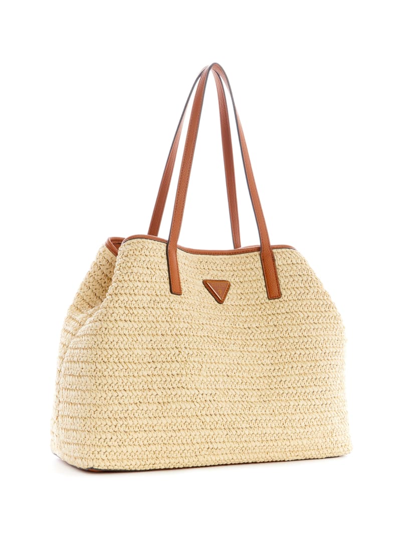 Guess Vicky Straw Women's Tote Bags Beige | 9436-TAFIN