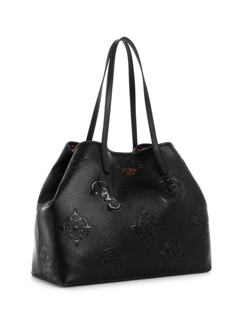 Guess Vikky Logo Large Women's Tote Bags Black | 6345-TUVNM