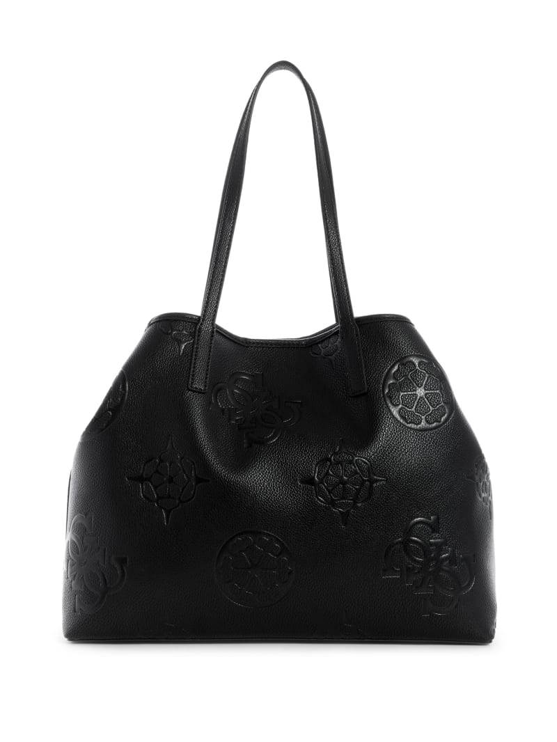 Guess Vikky Logo Large Women's Tote Bags Black | 6345-TUVNM