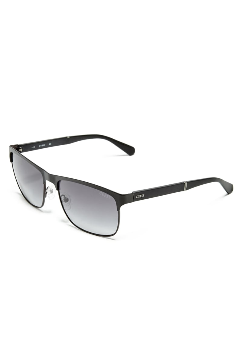 Guess Vincent Clubmaster Men's Sunglasses Black | 8965-TBFJR