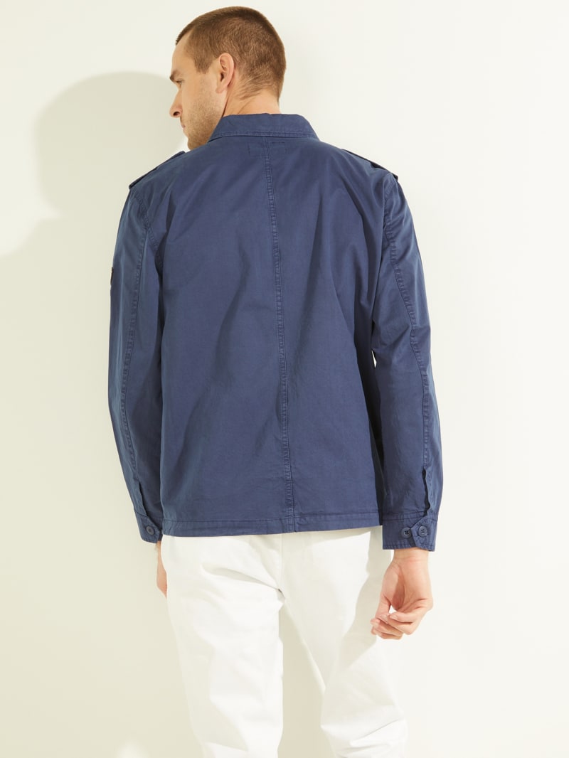 Guess Washed Twill Cargo Men's Jackets Blue | 9184-XRTLW