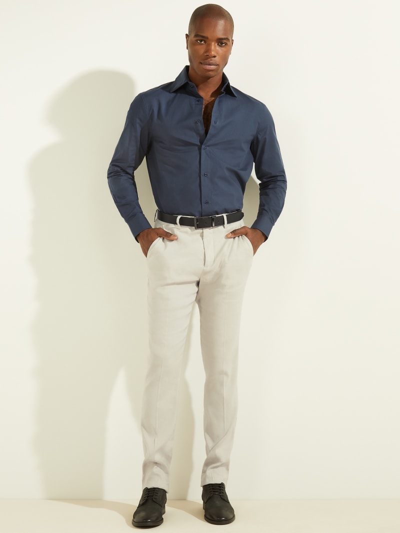 Guess William Men's Shirts Blue | 1854-UAIYE