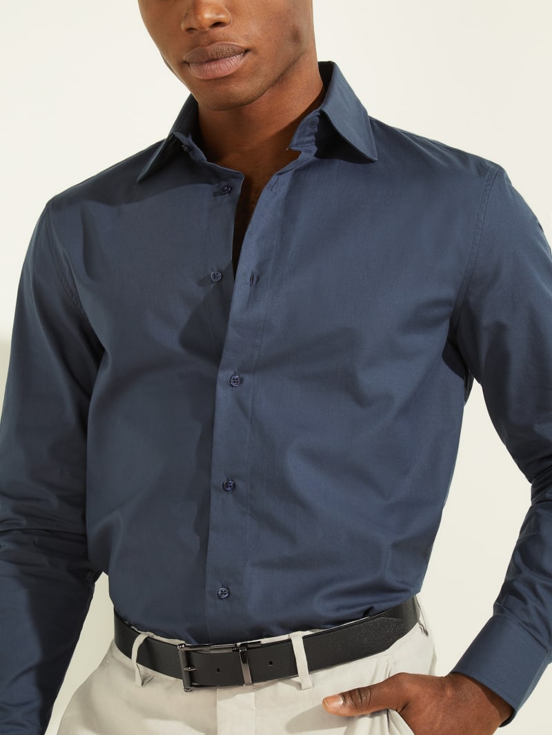 Guess William Men's Shirts Blue | 1854-UAIYE