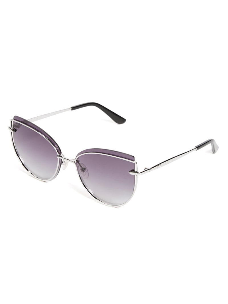 Guess Wired Cat Eye Women's Sunglasses Silver | 3214-IFUJR