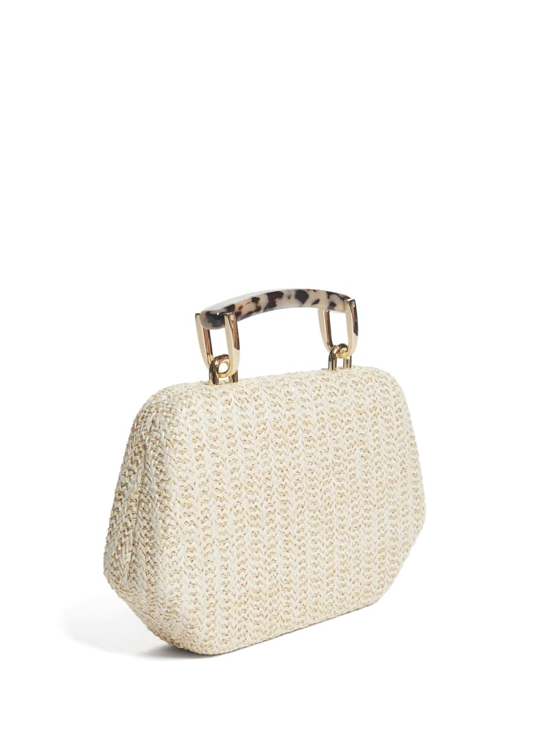 Guess Woven Clutch Women's Handbag Beige | 5170-ERJTK