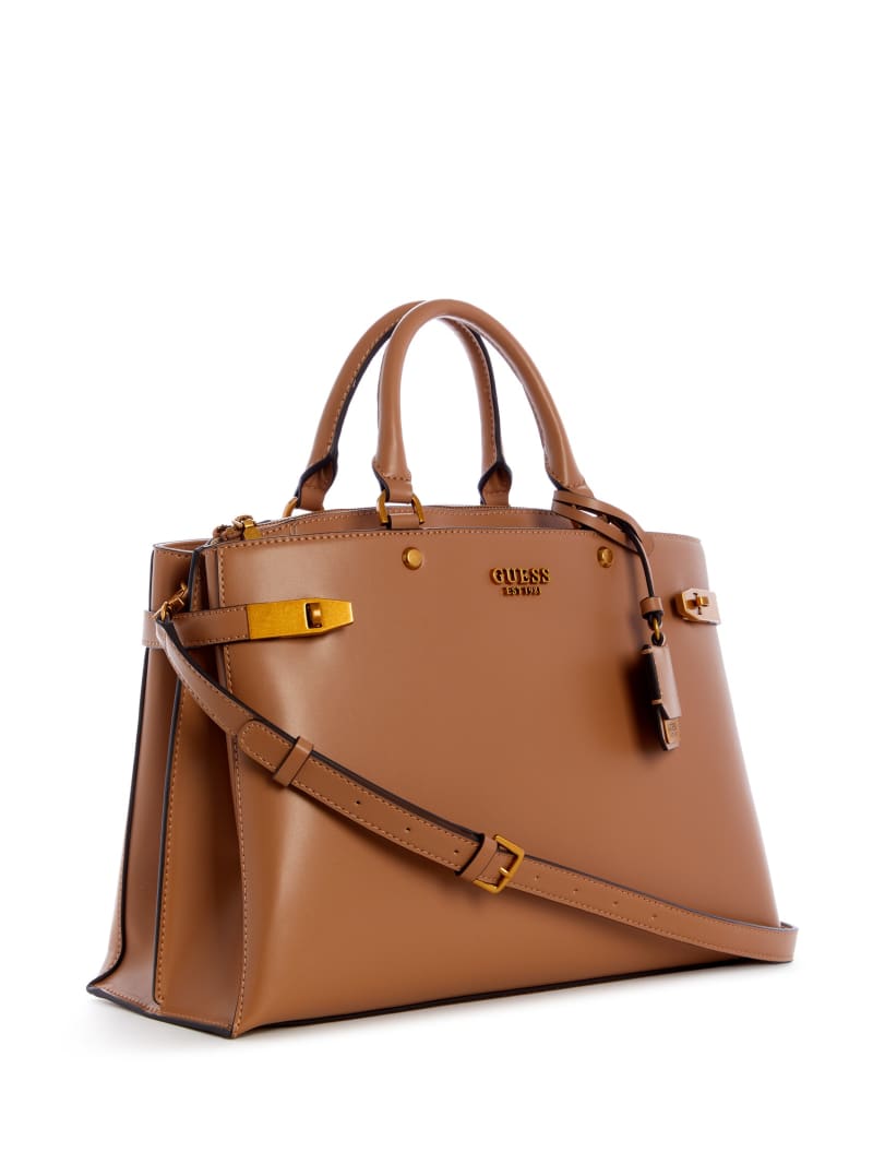 Guess Zadie Large Girlfriend Women's Satchel Bags Brown | 2081-NDCAV