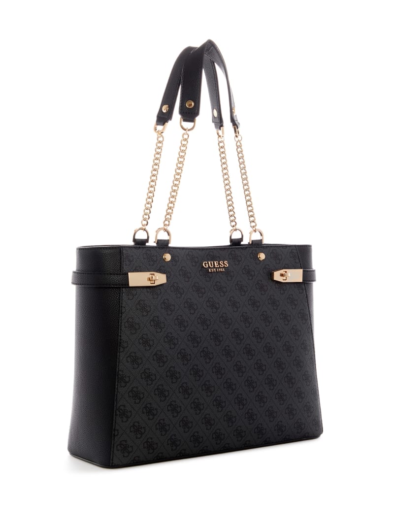 Guess Zadie Logo Girlfriend Women's Tote Bags Black | 9681-WRNKB