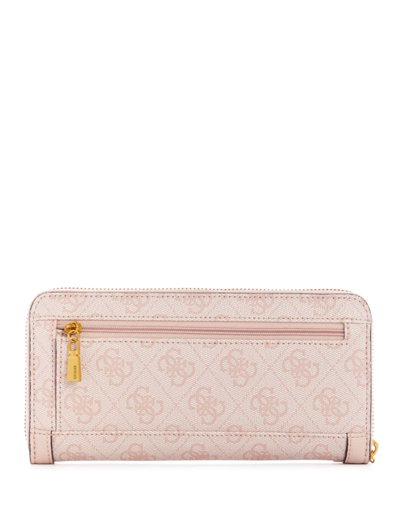 Guess Zadie Logo Large Zip-Around Women's Wallets Pink | 9167-BGVXY