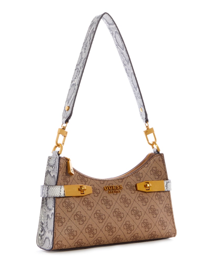 Guess Zadie Logo Women's Shoulder Bags Brown | 5763-NEZFM