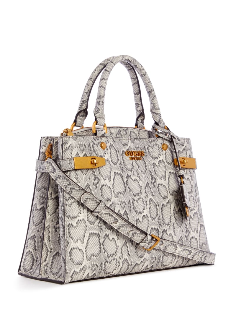 Guess Zadie Python Girlfriend Women's Satchel Bags Grey | 9527-UEGIS